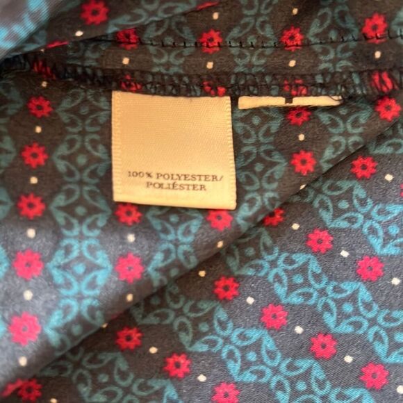 Ann Taylor Blue Red Abstract Print Long Sleeve Sheath Dress Size 4 Office Work - Picture 5 of 6